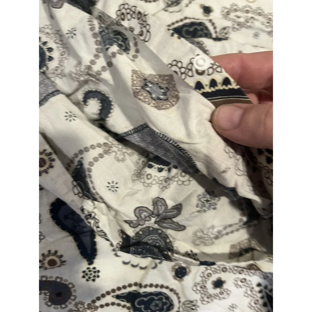 IKEA SOTBLOMSTER Blue Tan Brown Paisley‎ Medallion FULL Duvet Cover 82 X 82